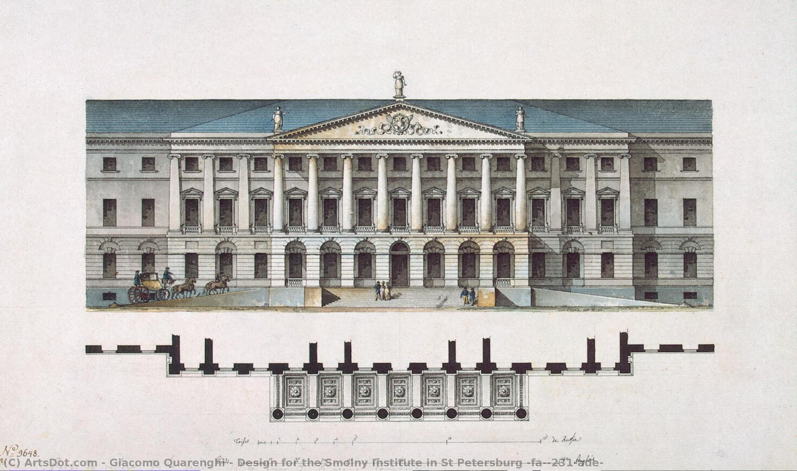 Design For The Smolny Institute In St Petersburg (façade) — Giacomo Quarenghi