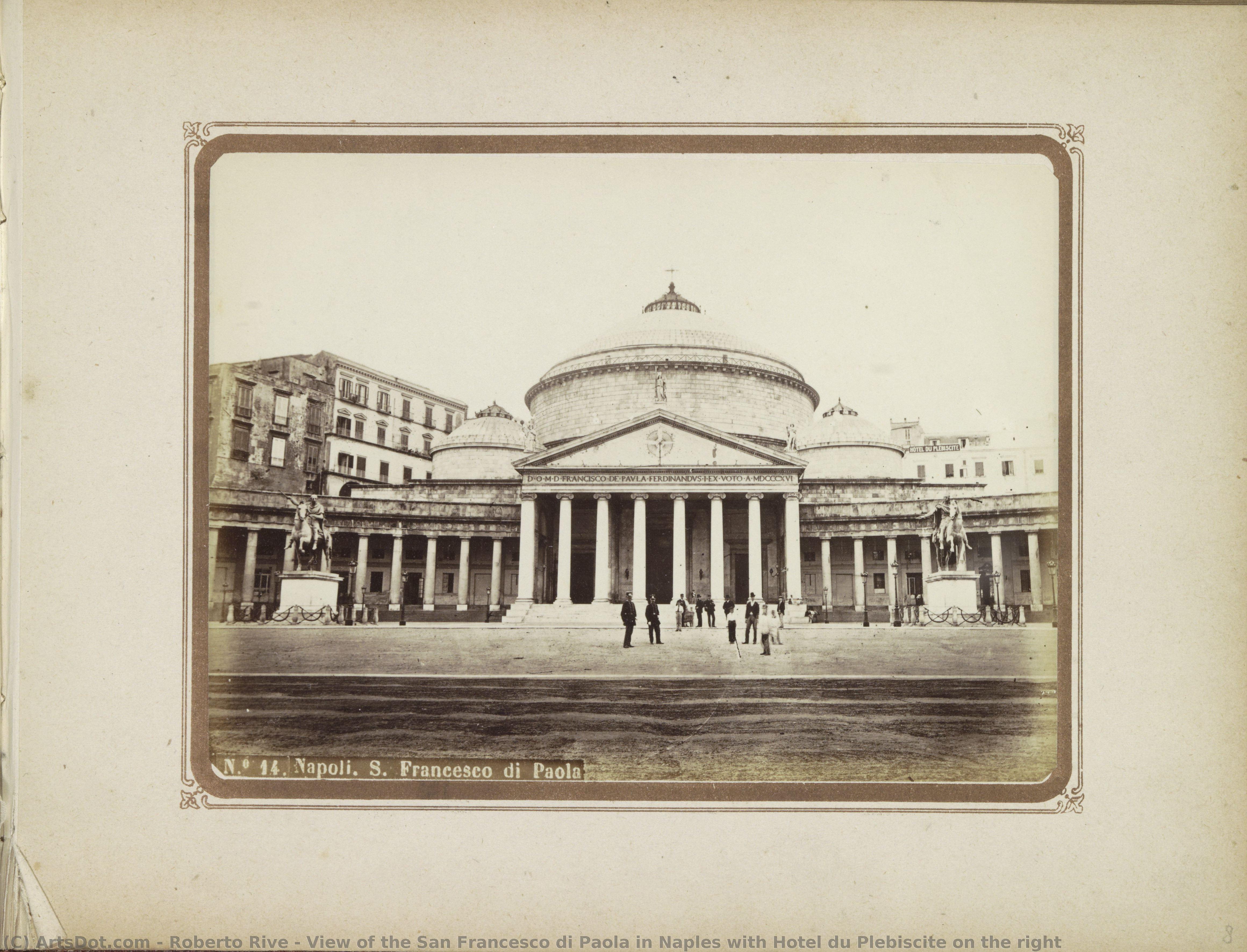 View Of The San Francesco Di Paola In Naples With Hotel Du Plebiscite On The Right — Roberto Rive