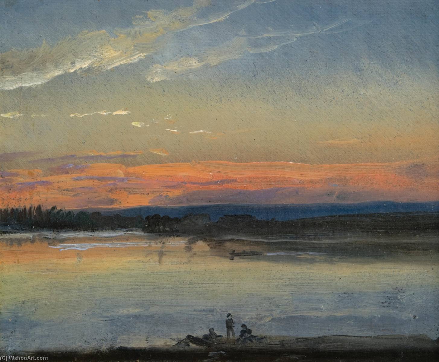 The Elbe In Evening Light — Иоганн Кристиан Даль