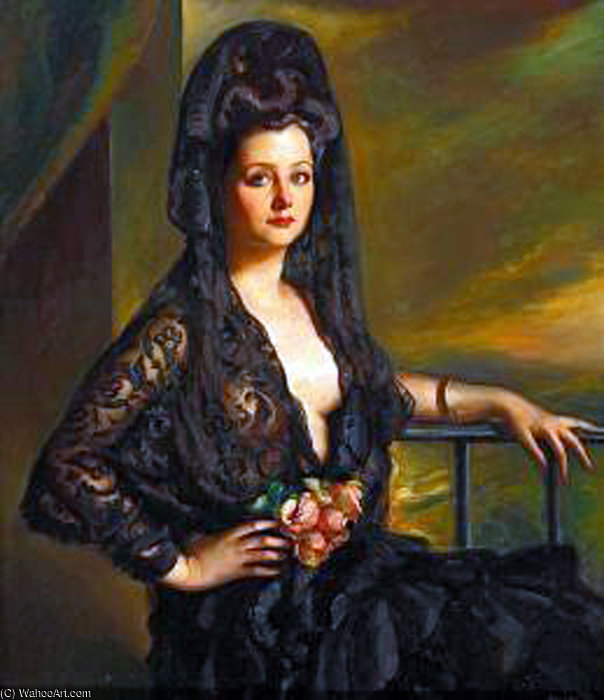 Retrato Con Mantilla — Victor Moya Calvo