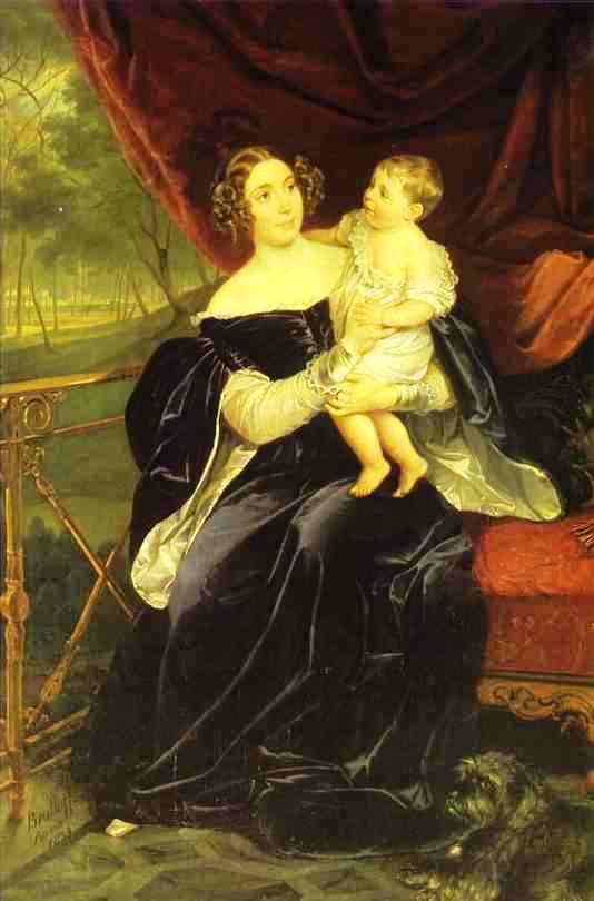 Portrait Of Countess O.i.orlova-davydova And Her Daughter — カール・ブリュロフ