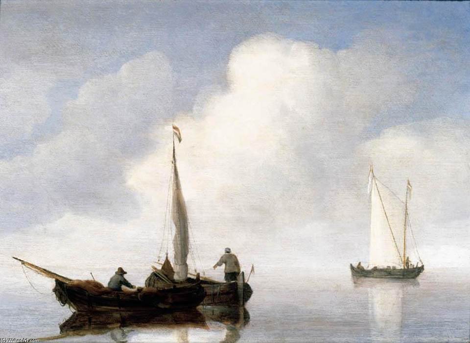 Small Craft In A Calm Off The Dutch Coast — Willem Van De Velde The Elder
