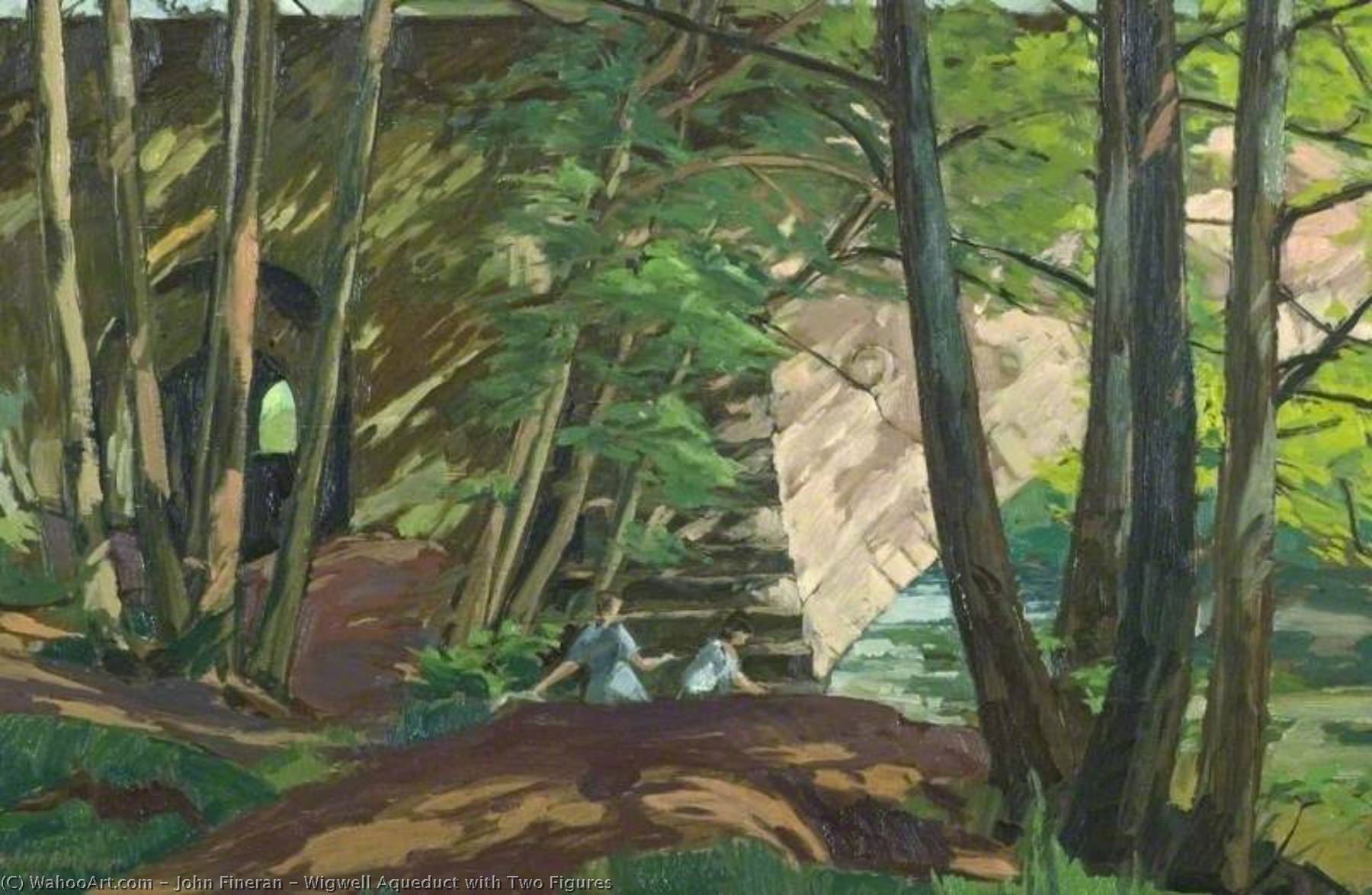 Wigwell Aqueduct With Two Figures — John Fineran