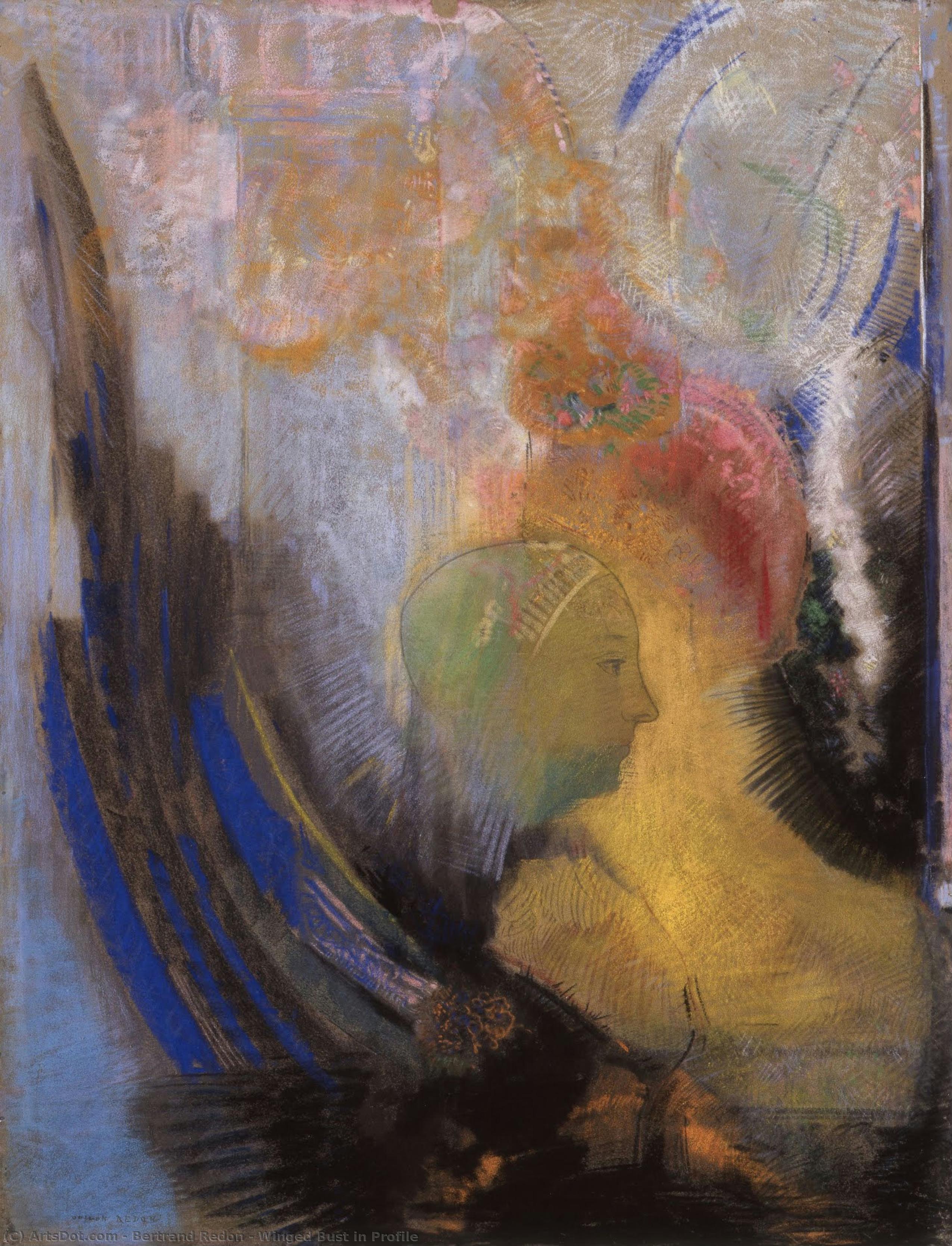 Winged Bust In Profile — Bertrand Redon