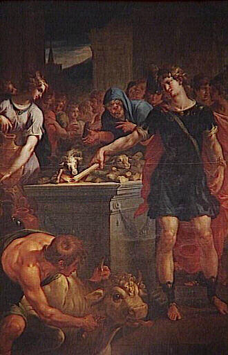 Le Sacrifice Des Thessaliens Sur Le Tombeau De Néoptolème — Dubois Ambroise (ambrosius Bosschaert)