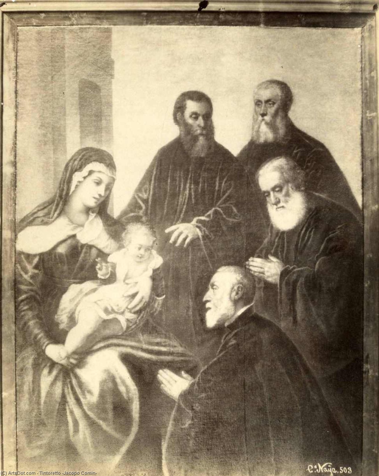 The Virgin And Child With Four Senators — Jacopo Tintoretto