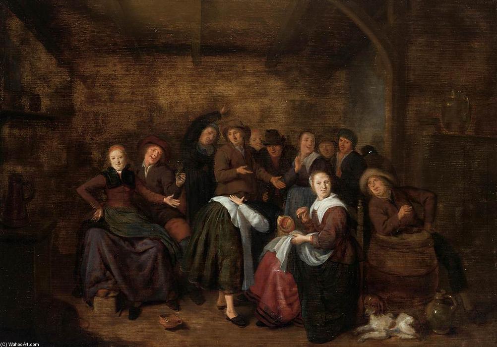 'peasants In An Inn Playing ''la Main Chaude''' — Jan Miense Molenaer