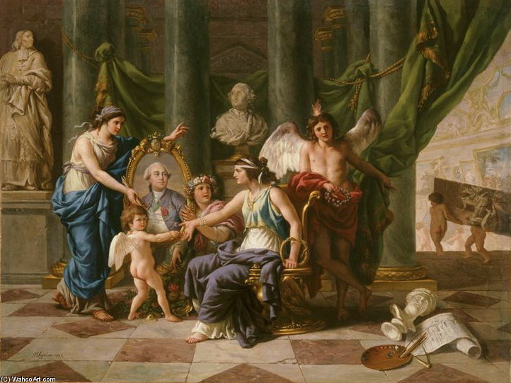 Allégorie Relative À L'établissement Du Museum Dans La Grande Galerie Du Louvre — Louis Jean François Lagrenée