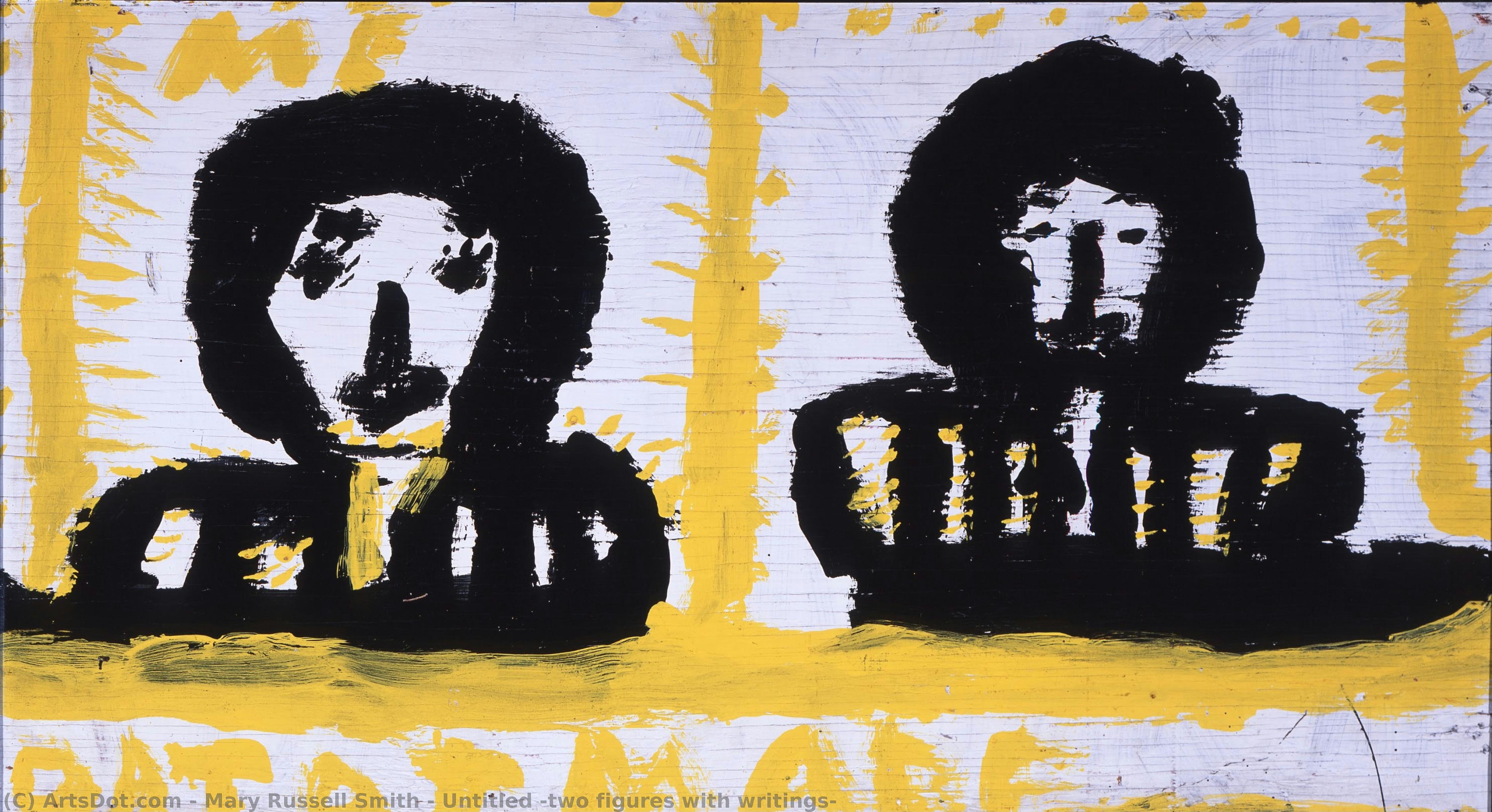 Untitled (two Figures With Writings) — Mary Russell Smith