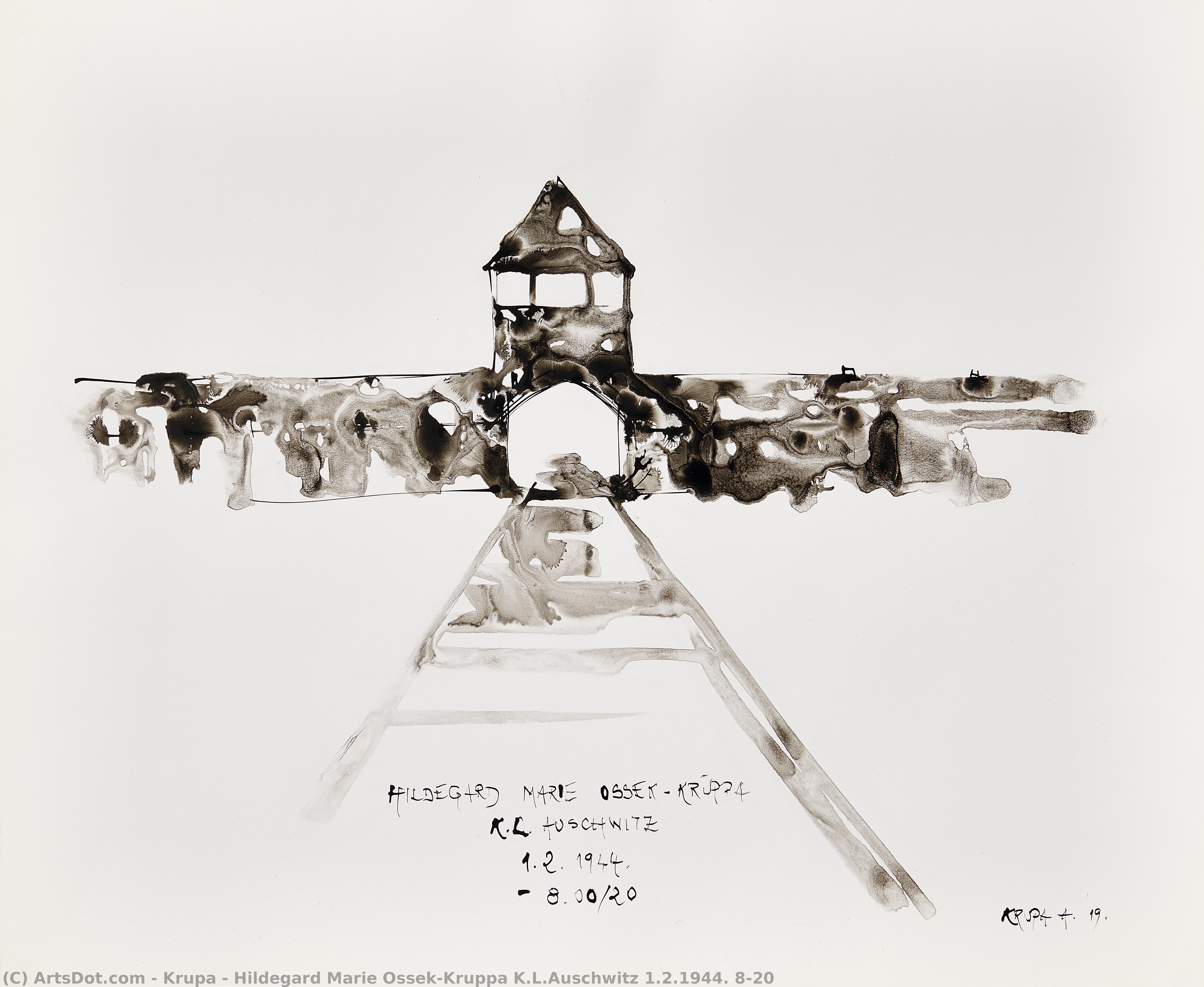Hildegard Marie Ossek-kruppa K.l.auschwitz 1.2.1944. 8,20 — Alfred Freddy Krupa