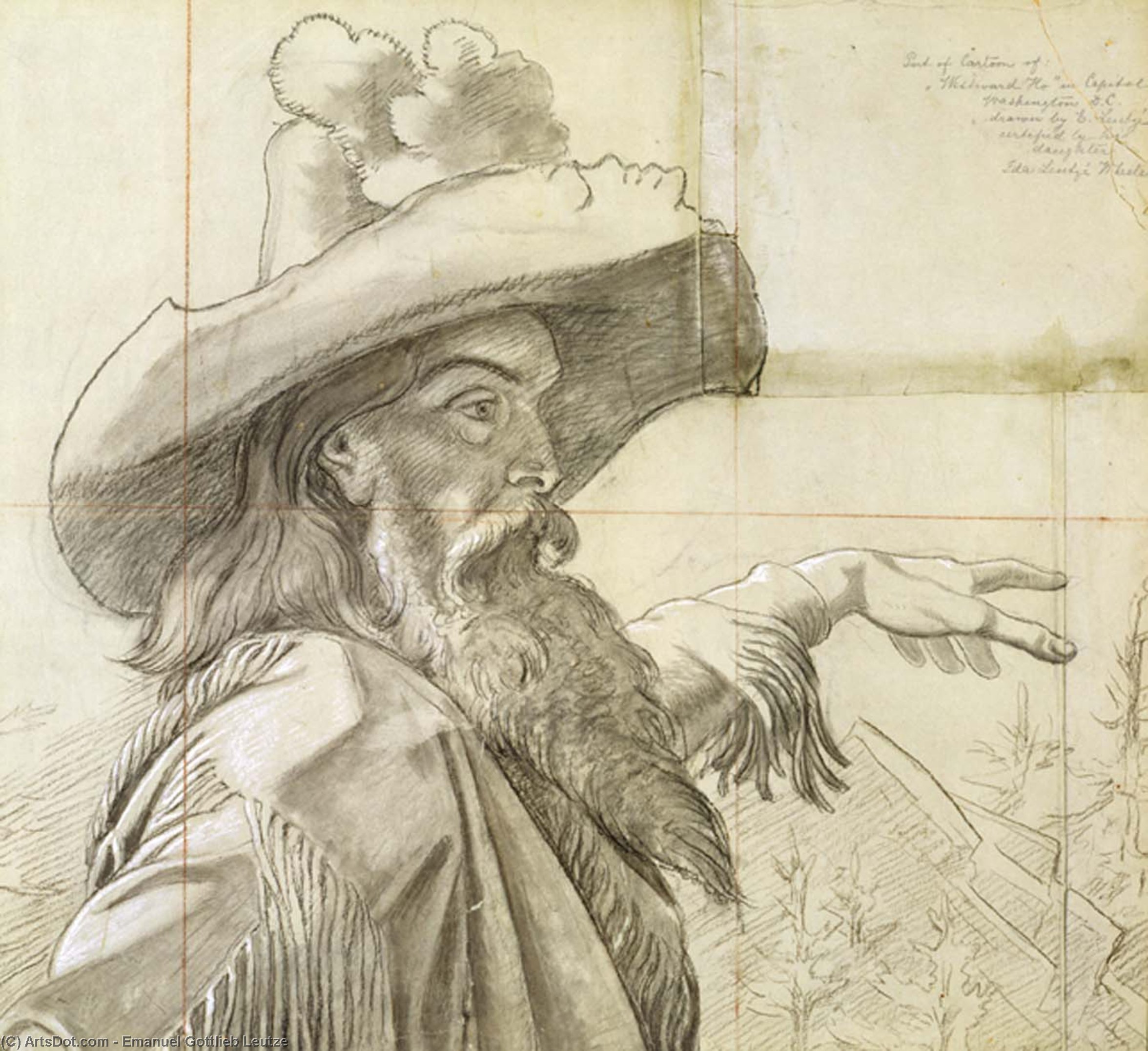 Detail Of Cartoon For Mural — Emanuel Gottlieb Leutze