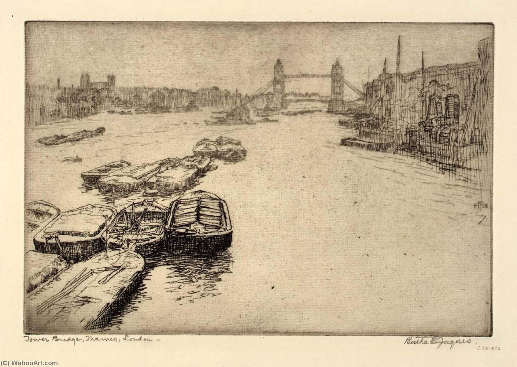 Tower Bridge, Thames, London — Bertha Evelyn Jaques