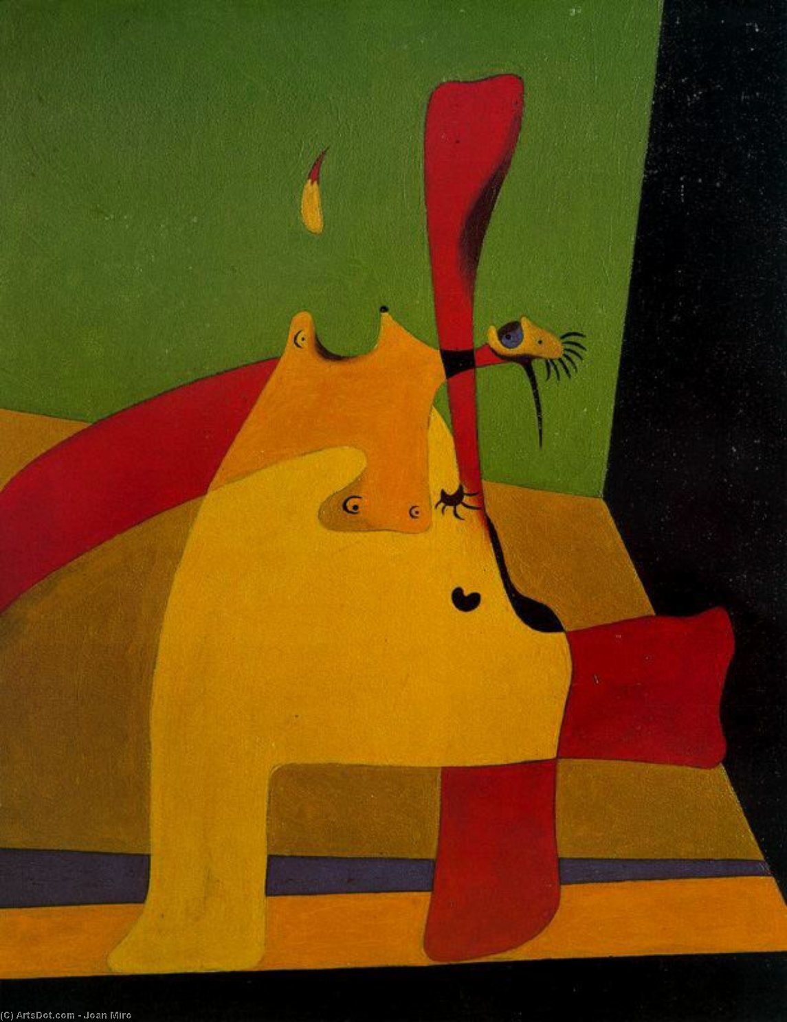 Llama En El Espacio Y Mujer Desnuda — ジョアン・ミロ