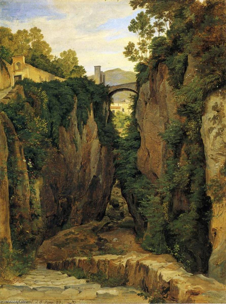 Grotto Near Sorrento With Bridge — Heinrich Carl Reinhold