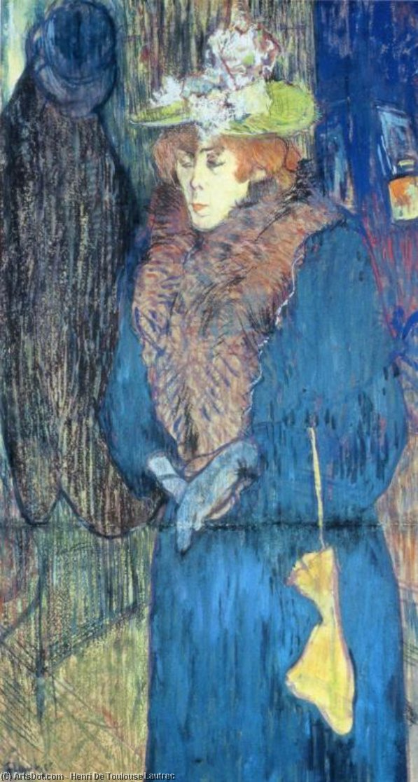 Jane Avril Entering The Moulin Rouge — Henri De Toulouse-lautrec