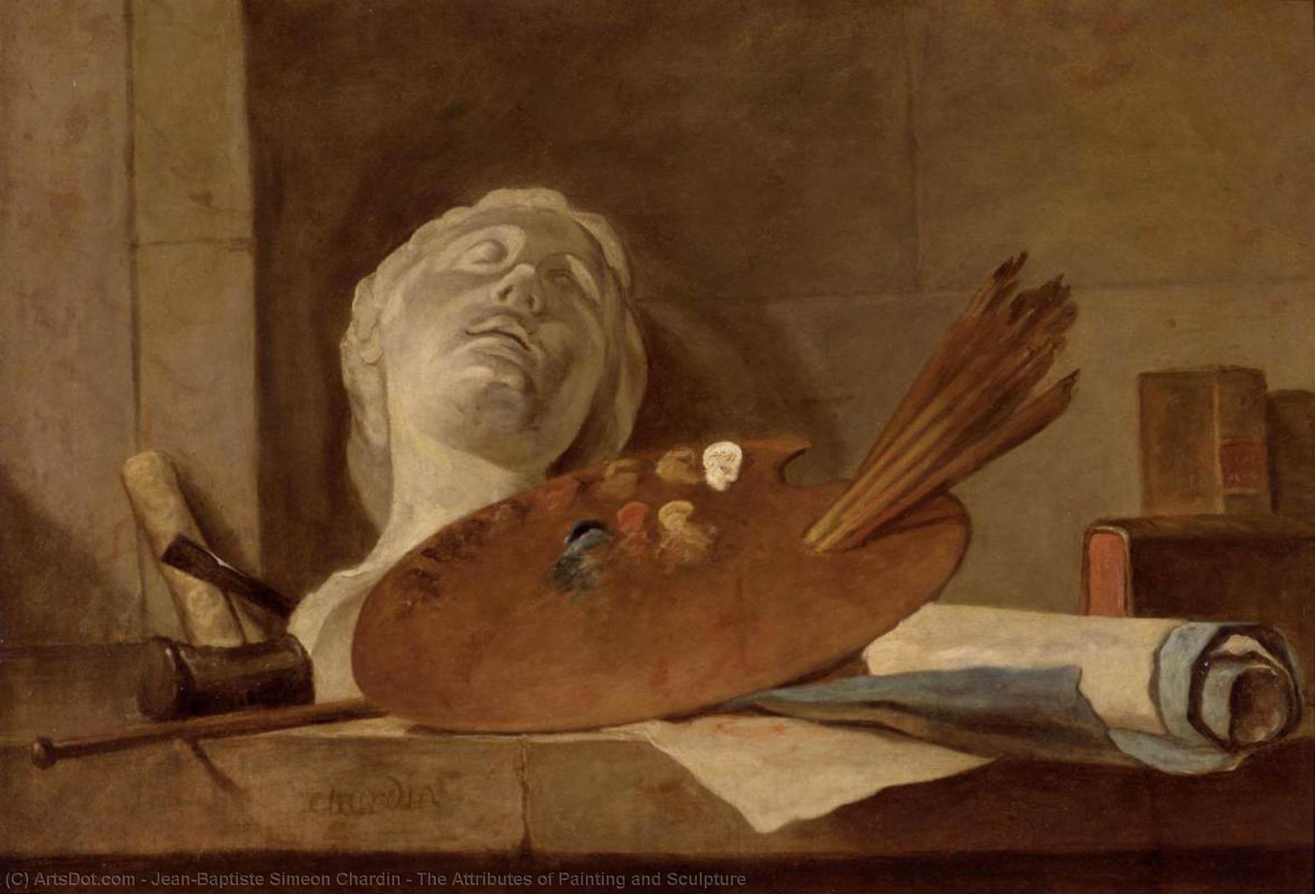 The Attributes Of Painting And Sculpture — Jean-baptiste-siméon Chardin