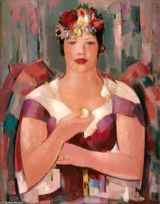 Female Figure In Floral Hat — John Duncan Fergusson
