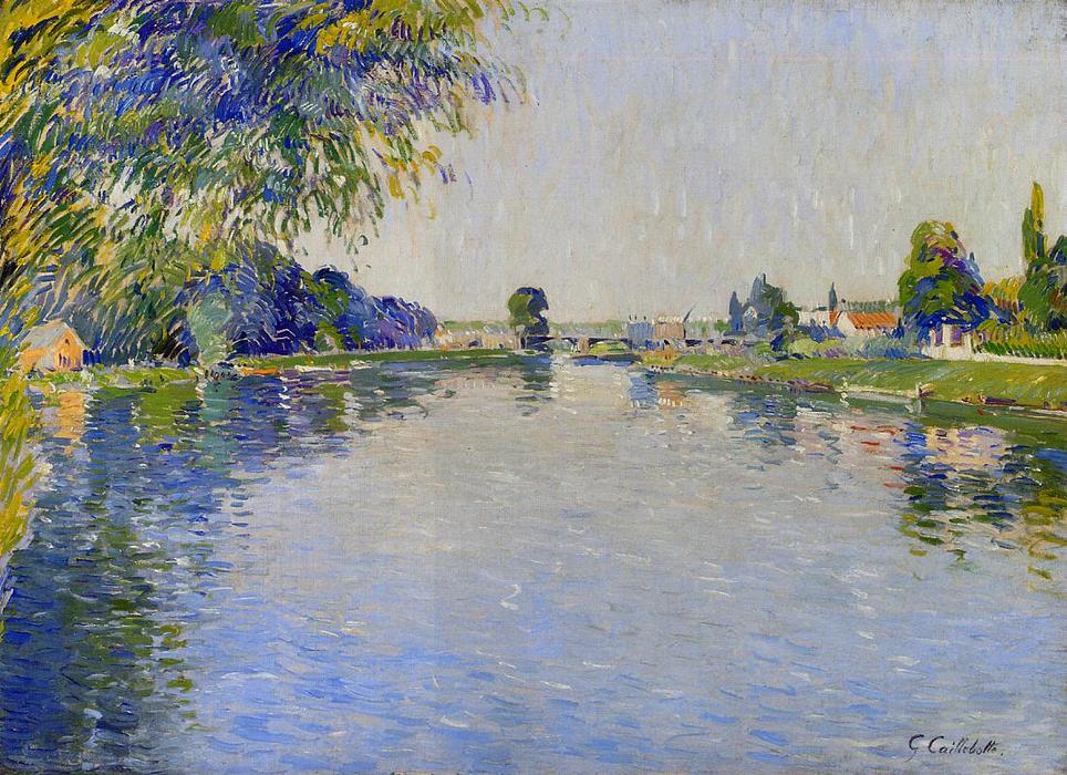 View Of The Seine In The Direction Of The Pont De Bezons — Gustave Caillebotte