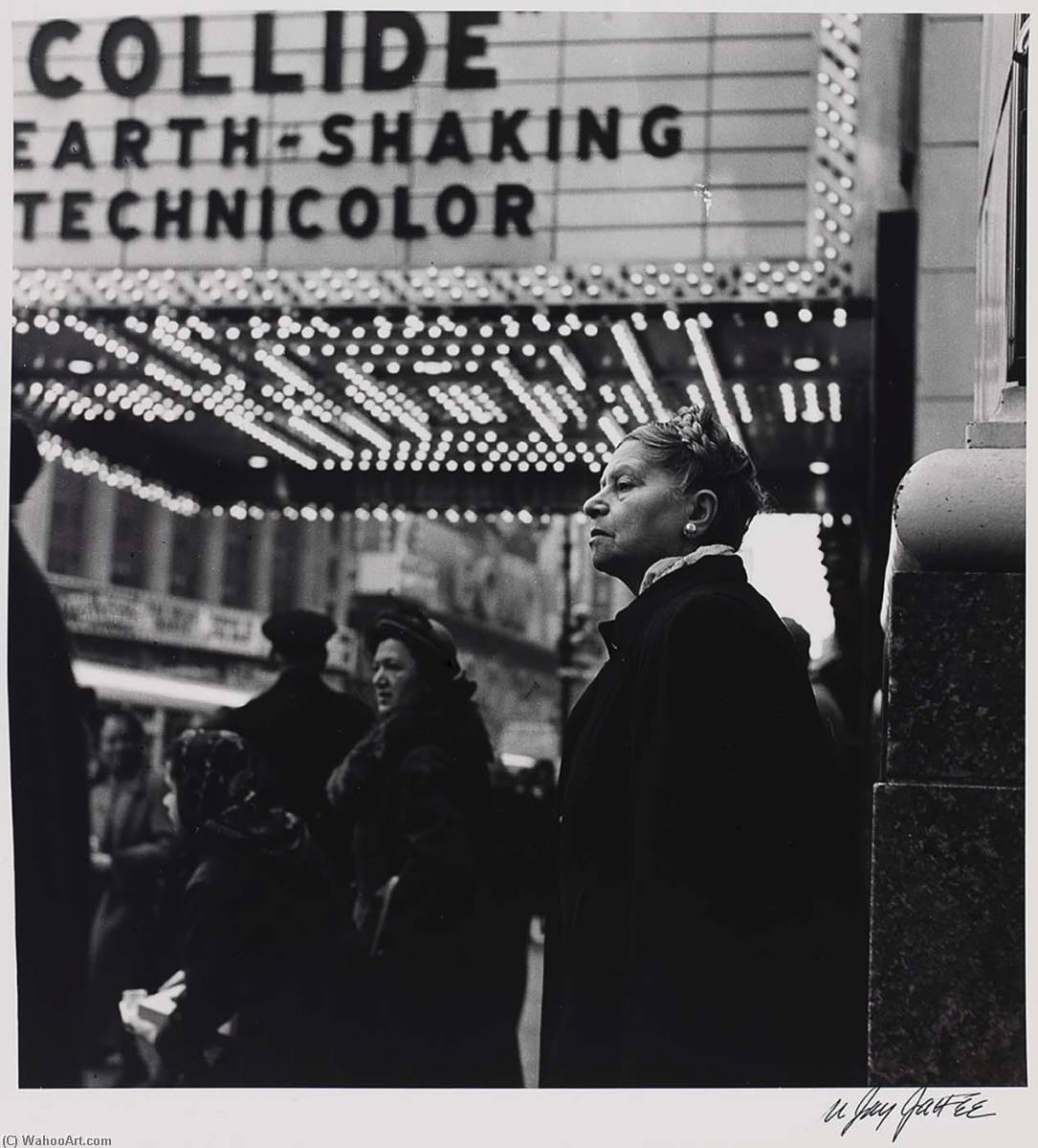 Woman Under Movie Marquee — Nathan Jay Jaffee