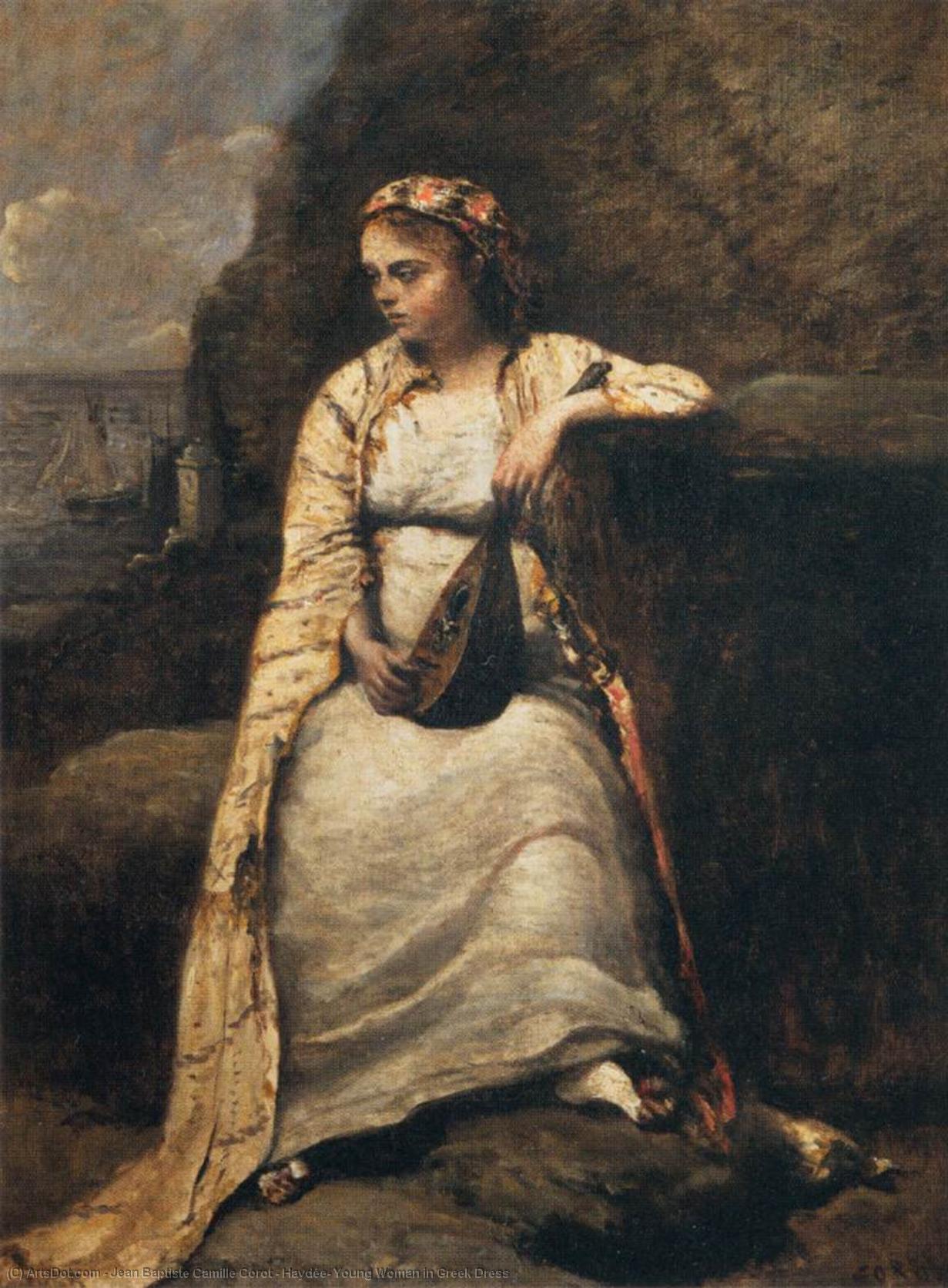 Haydée, Young Woman In Greek Dress — Jean-baptiste-camille Corot
