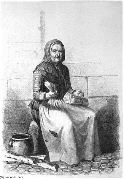 A Sulfur Knit Saleswoman — Pehr Hilleström