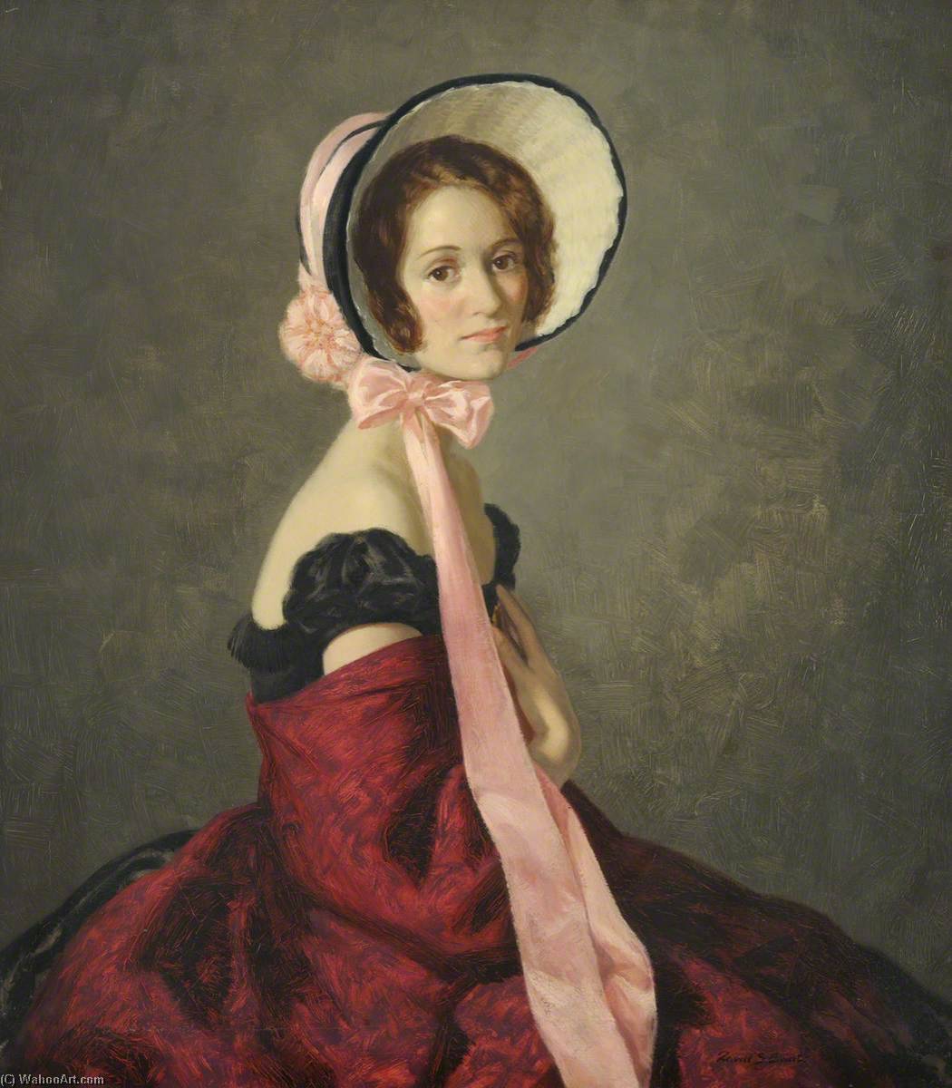 Portrait Of A Lady In A Pink Bow — David Shanks Ewart