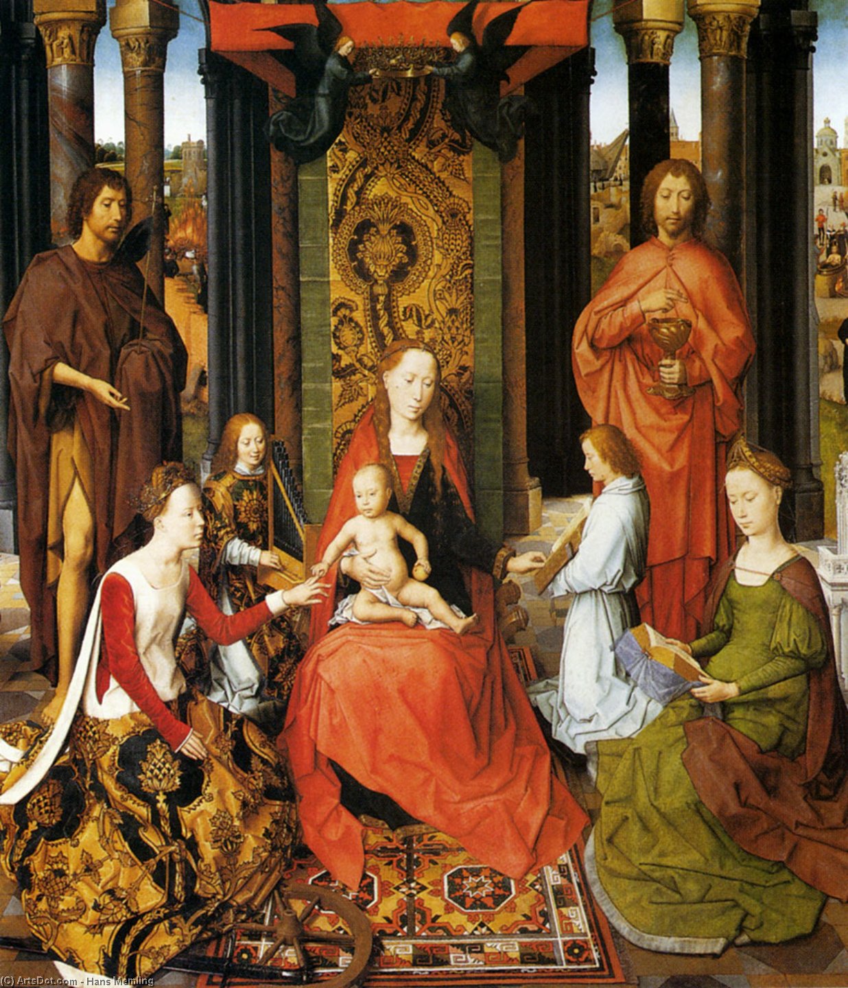 The Mystic Marriage Of St. Catherine Of Alexandria (central Panel Of The San Giovanni Polyptch) — Hans Memling
