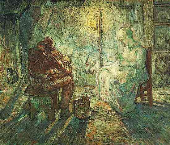 Evening The Watch After Millet — Vincent Willem Van Gogh