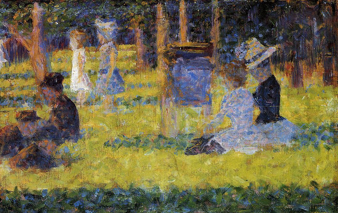 Woman Seated And Baby Carriage — Georges Seurat