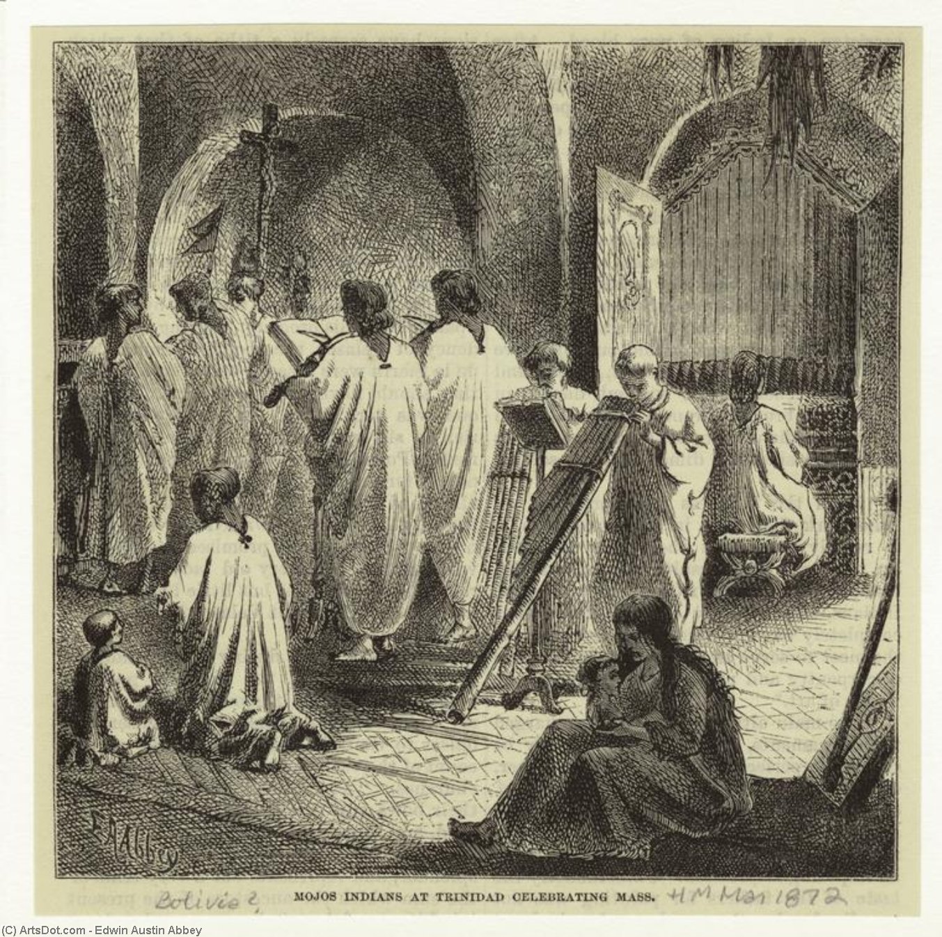Mojos Indians At Trinidad Celebrating Mass — Edwin Austin Abbey