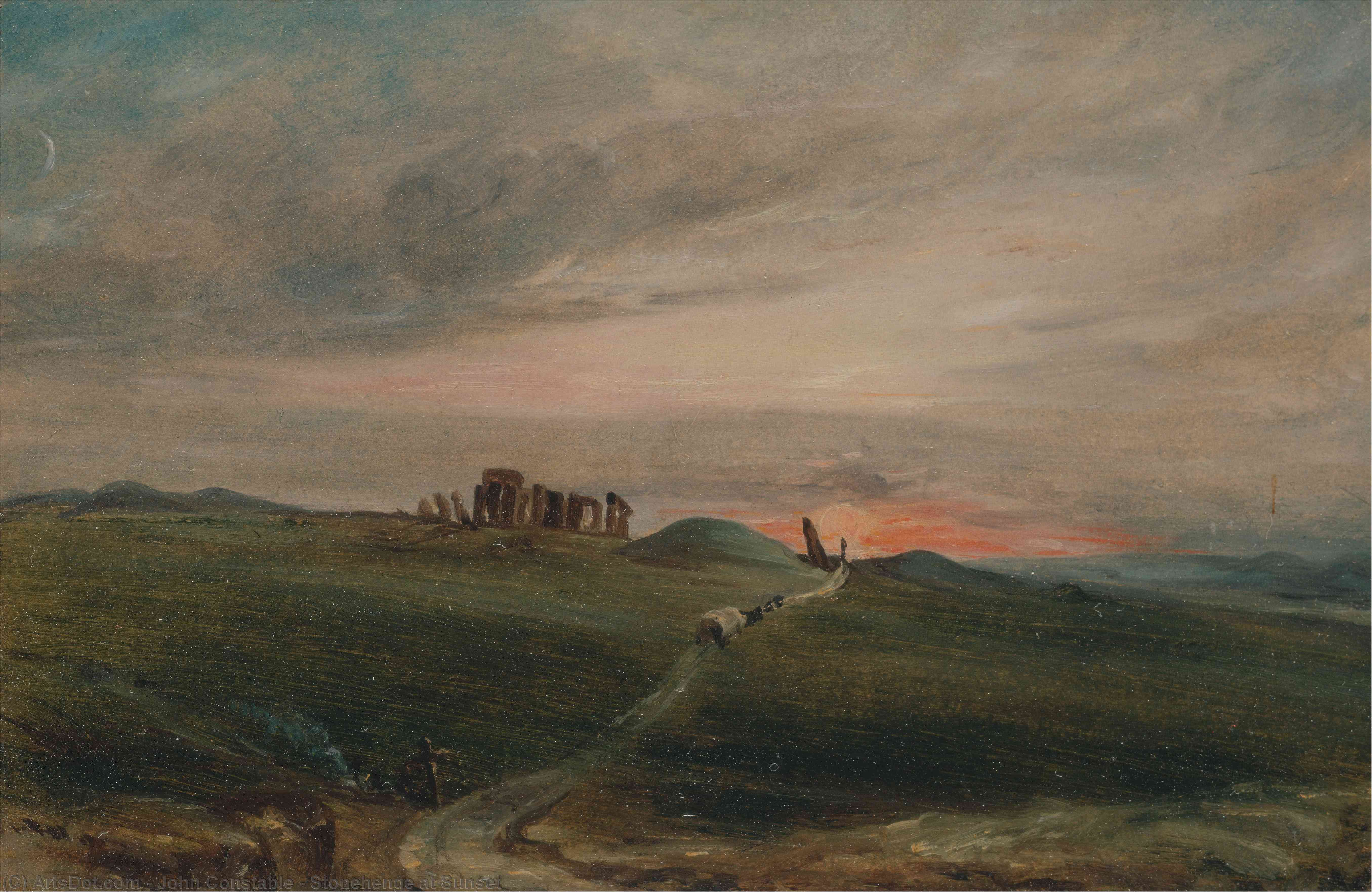 Steinhenge Bei Sonnenuntergang — John Constable
