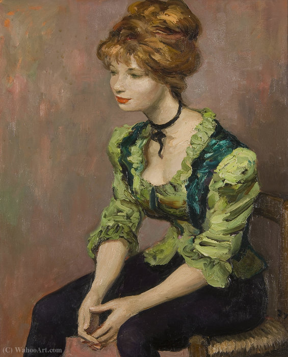 Girl In Green Corsage — Marcel Dyf