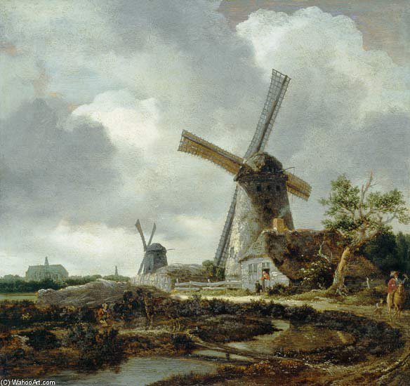 Landscape With Windmills, Near Haarlem — Jacob Isaackszoon Van Ruisdael