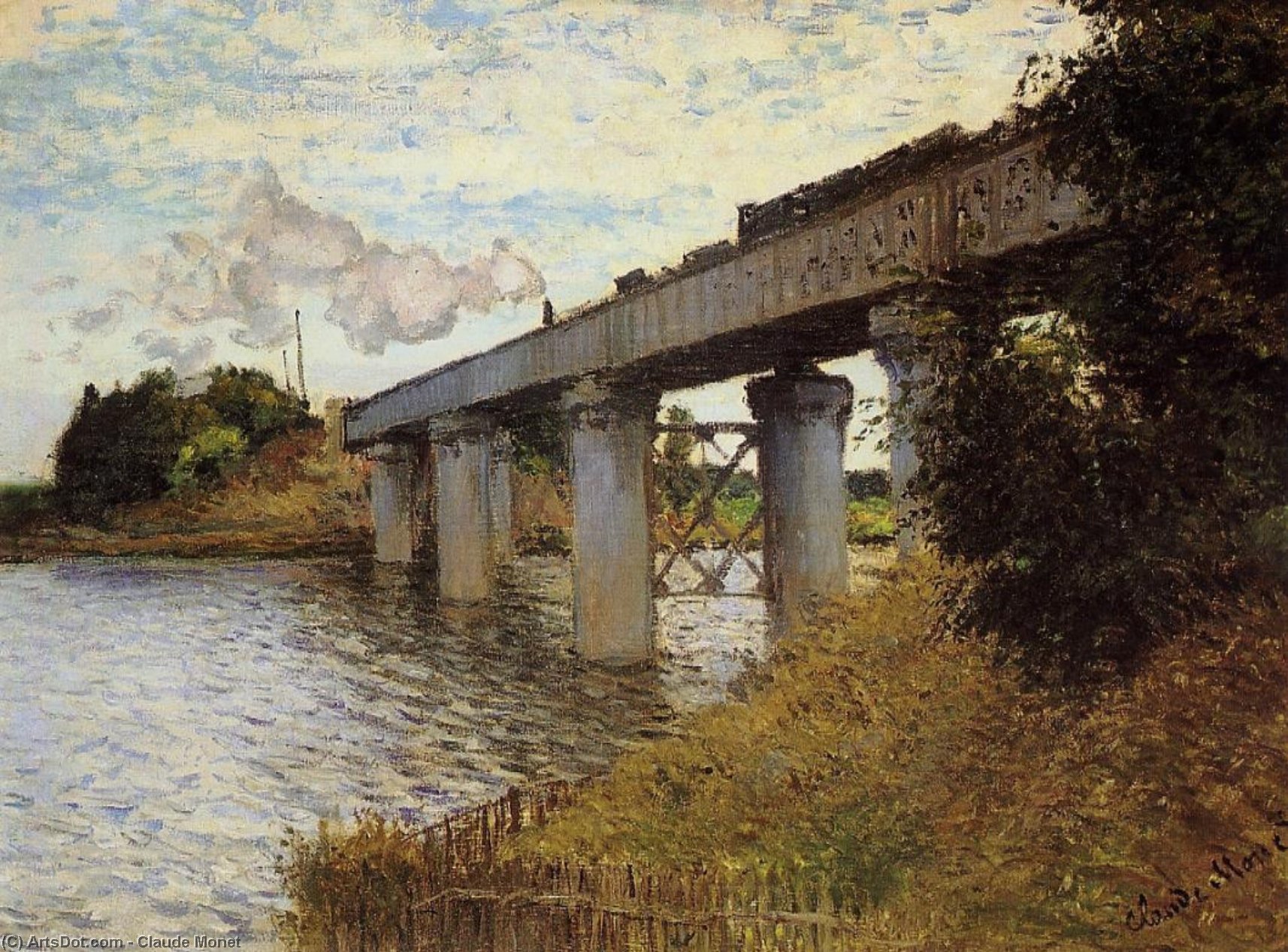 The Railway Bridge At Argenteuil — Claude Monet
