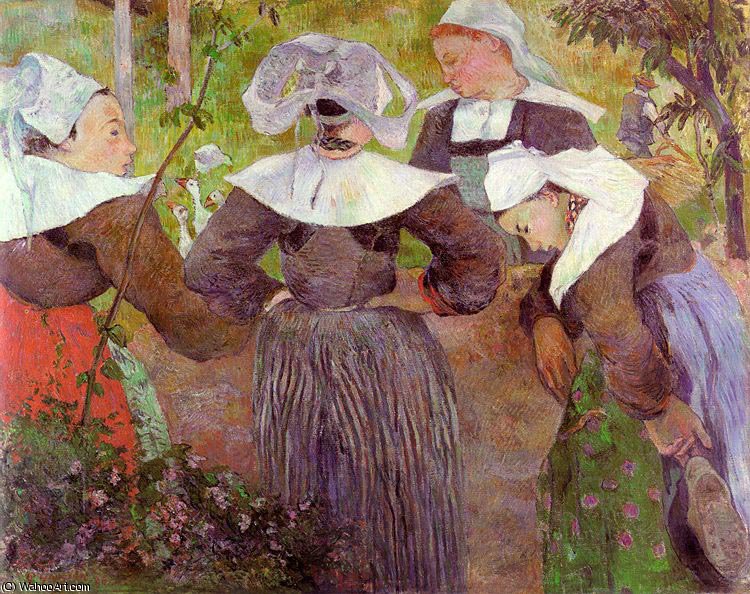 Four Breton Women, Oil On Canvas, Neue Pinakot — Eugène Henri Paul Gauguin