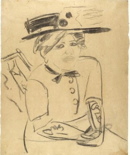 Seated Woman With Hat (sitzende Mit Hut) — Ernst Ludwig Kirchner