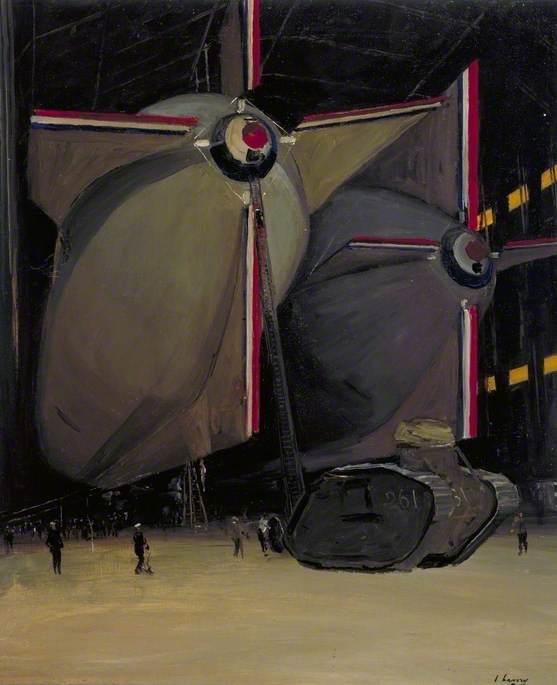 Rigids At Pulham: 'r 23' Type British Airships At Pulham St Mary, Norfolk — Sir John Lavery