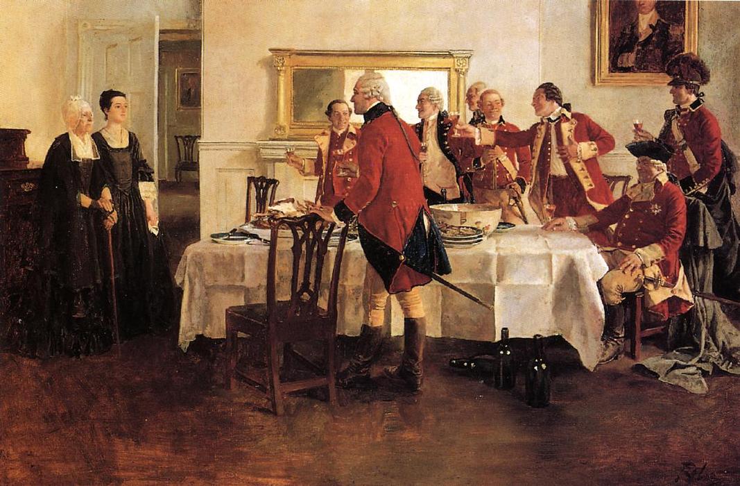 Red Coat Soldiers Toasting The Ladies Of The House — Hauard Pajl