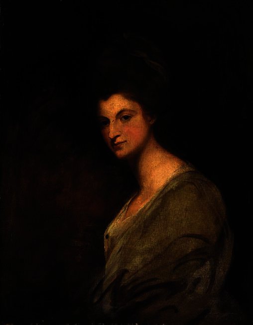 Portrait Of A Lady, Half-length, In A White Dress — George Romney