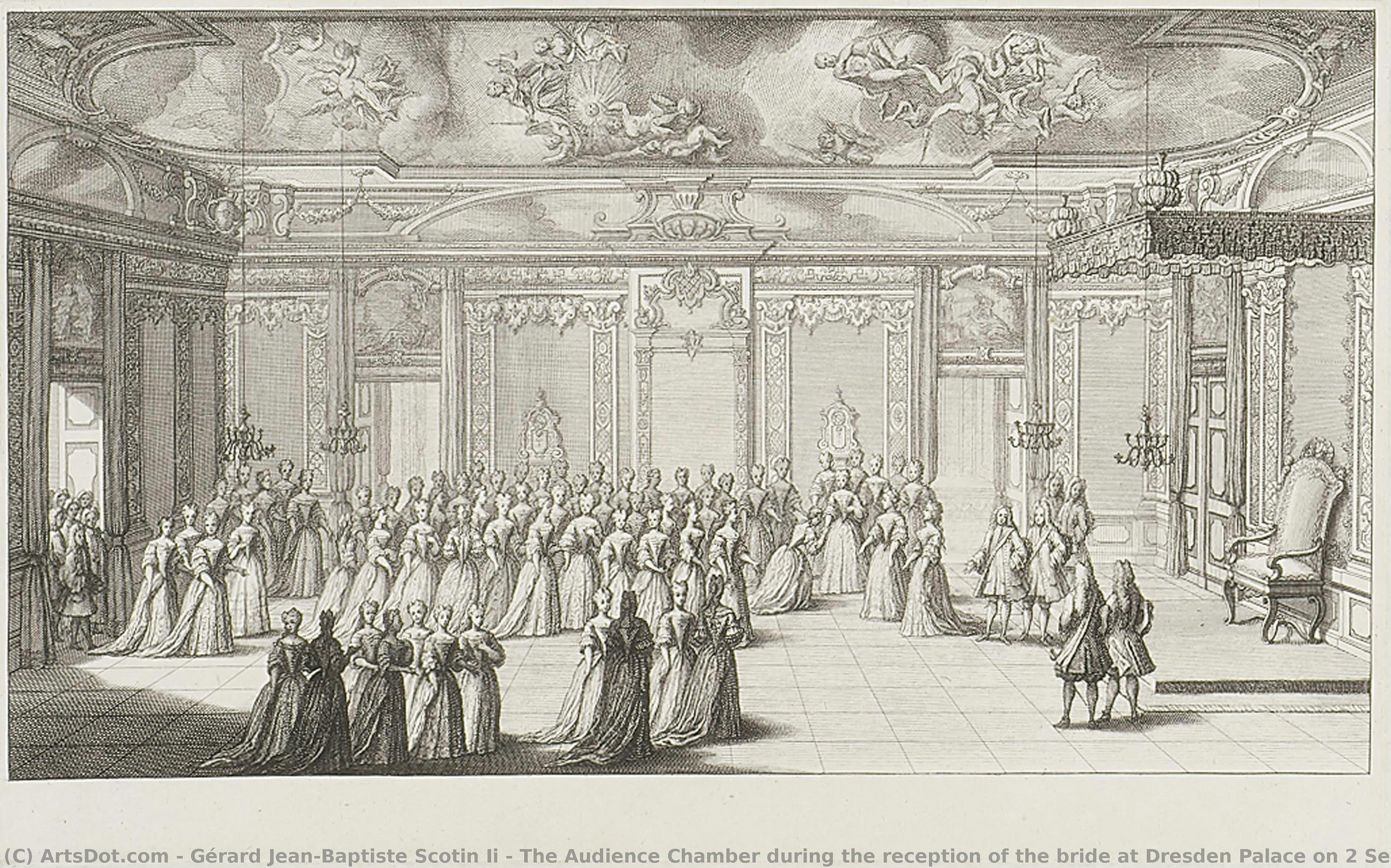 The Audience Chamber During The Reception Of The Bride At Dresden Palace On 2 September 1719 — Gérard Jean-baptiste Scotin Ii