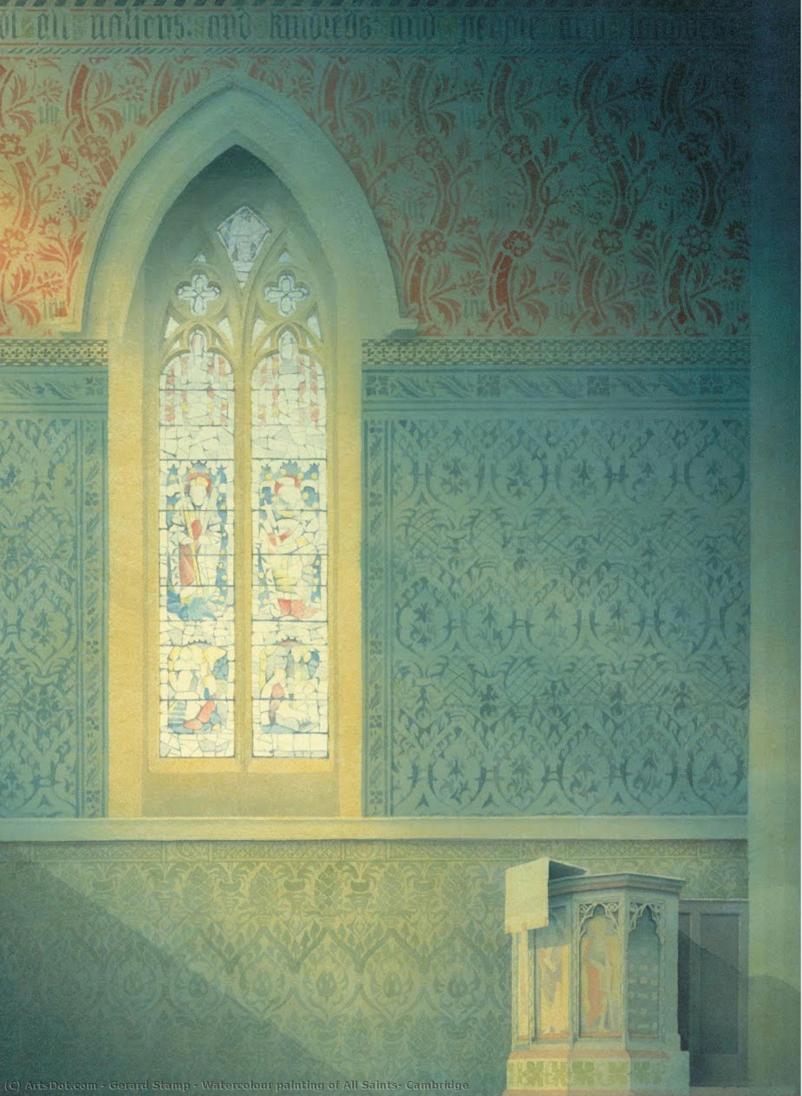 Watercolour Painting Of All Saints, Cambridge — Gerard Stamp