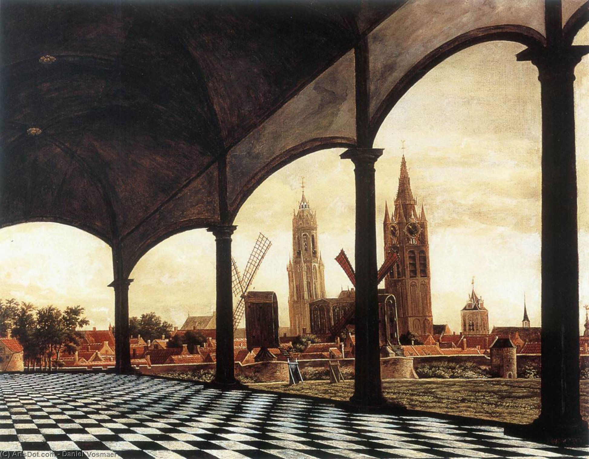 A View Of Delft Through An Imaginary Loggia — Daniel Vosmaer