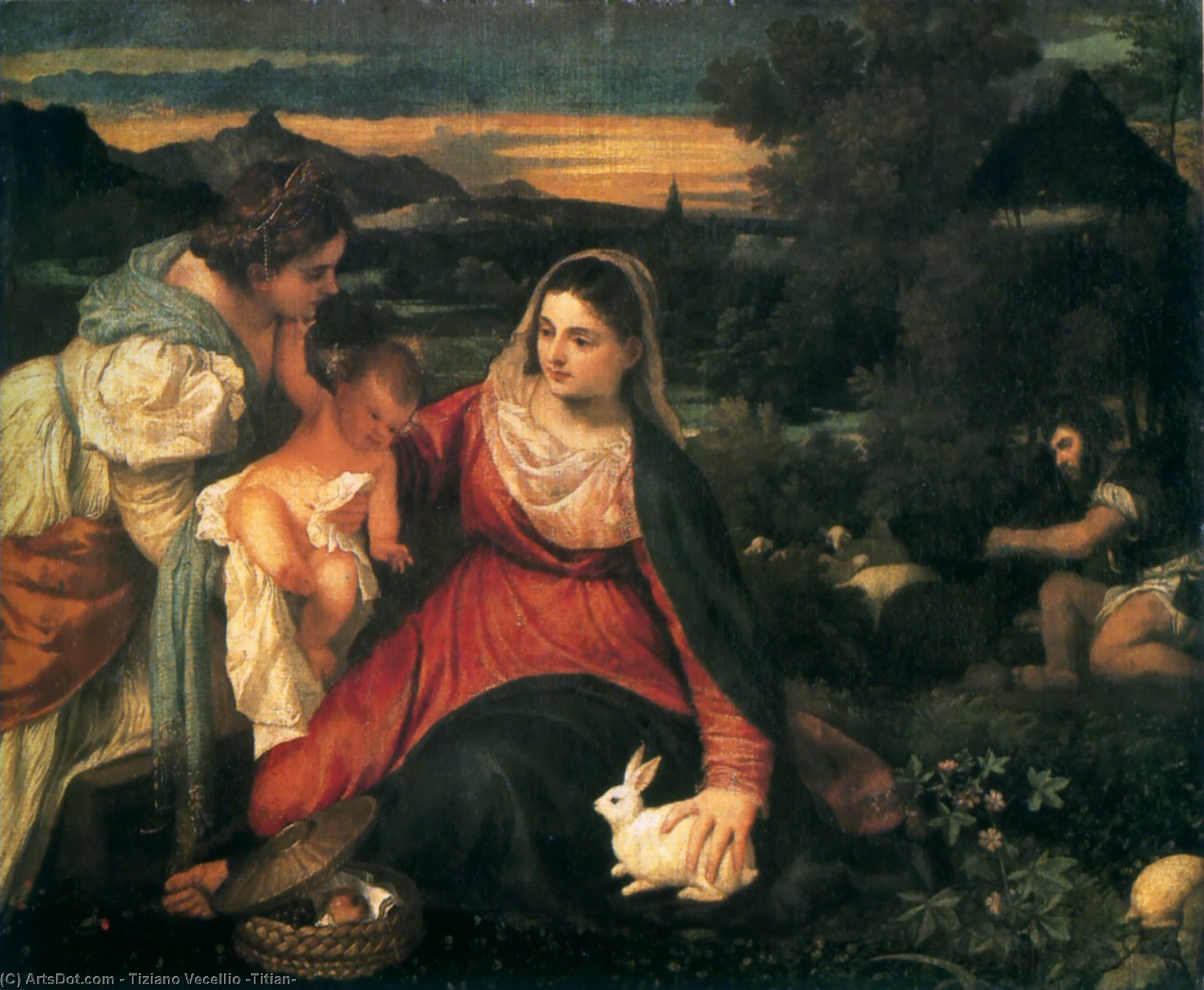 Madonna And Child With St. Catherine And A Rabbit — Titian