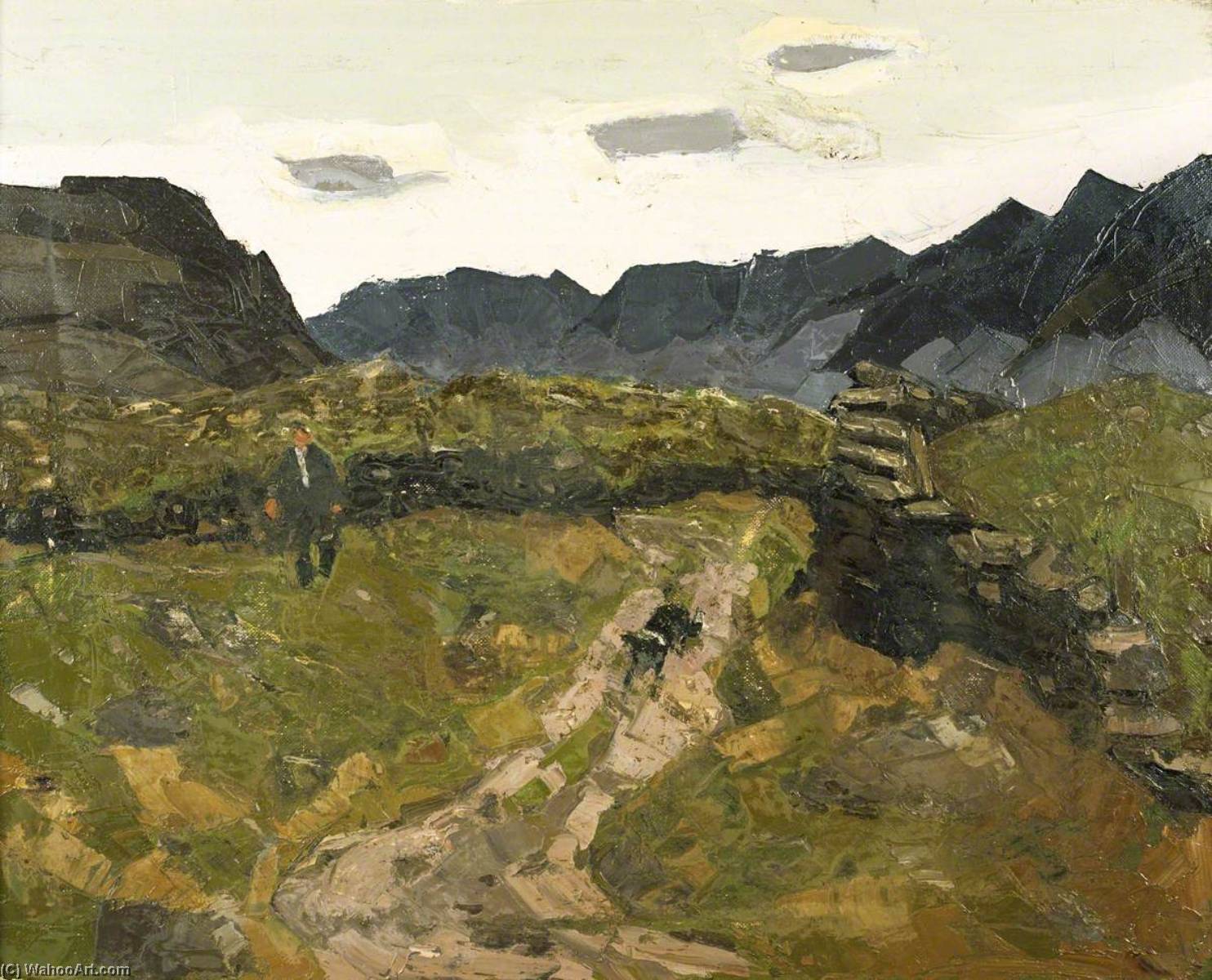 Farmer And Dog In The Mountains — John Kyffin Williams
