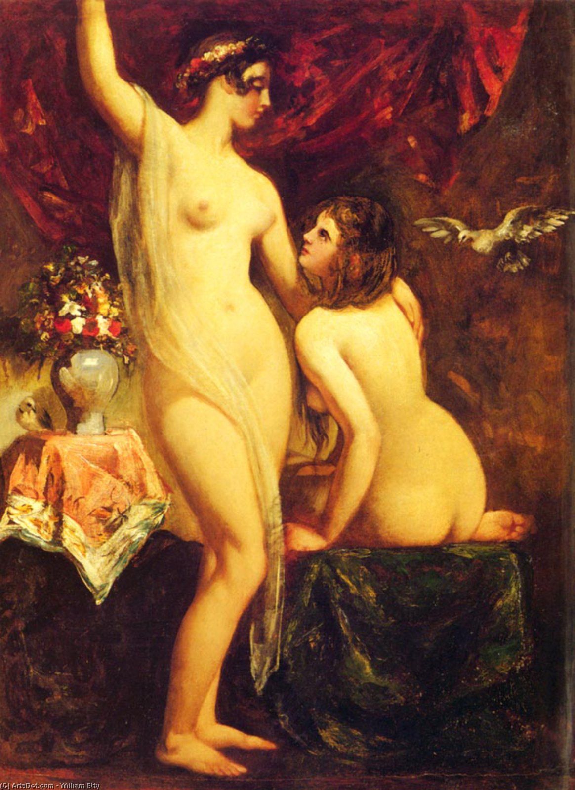 Two Nudes In An Interior — Уильям Этти