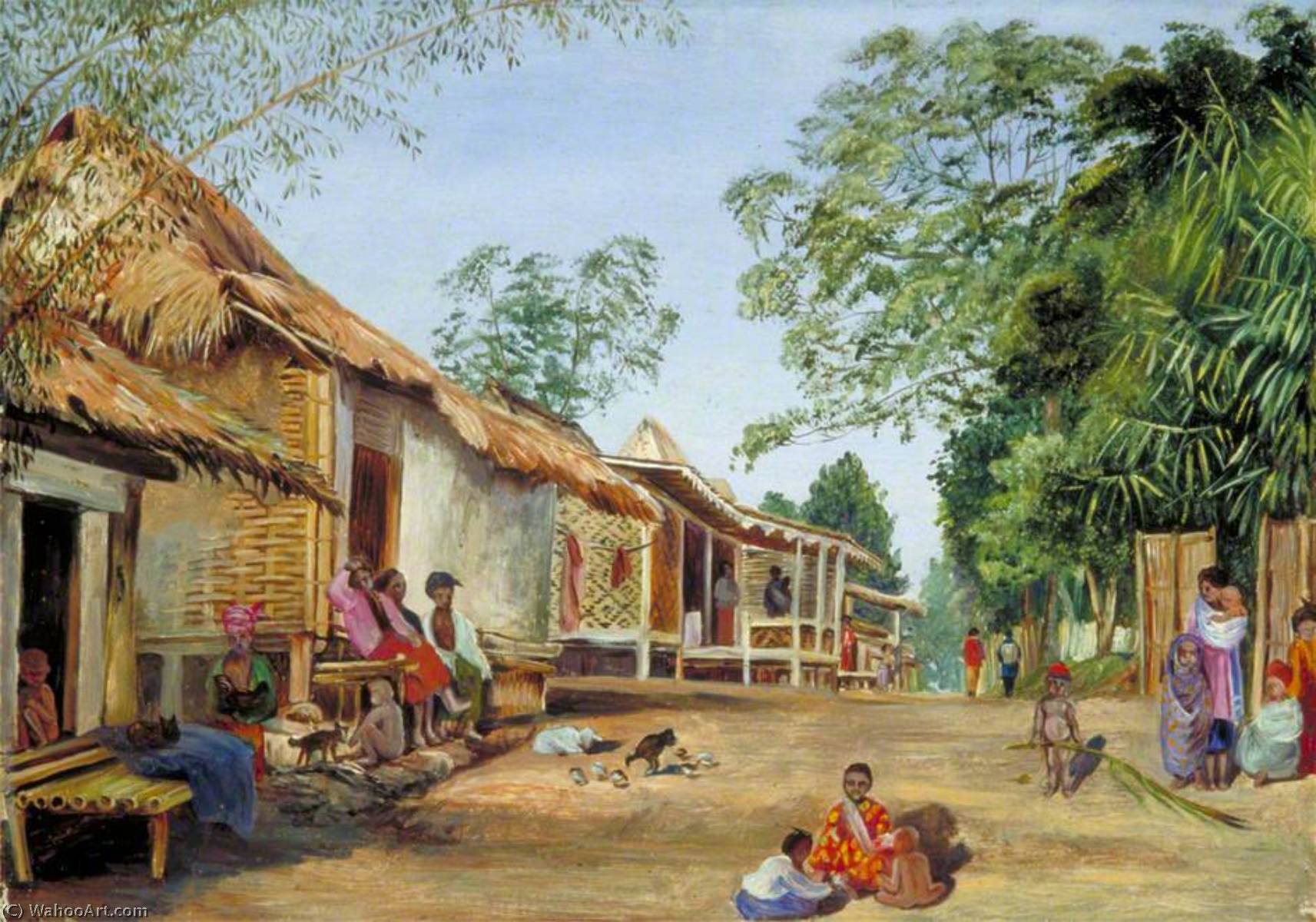 Dorf Aus Matthütten Nahe Garut, Java — Marianne North