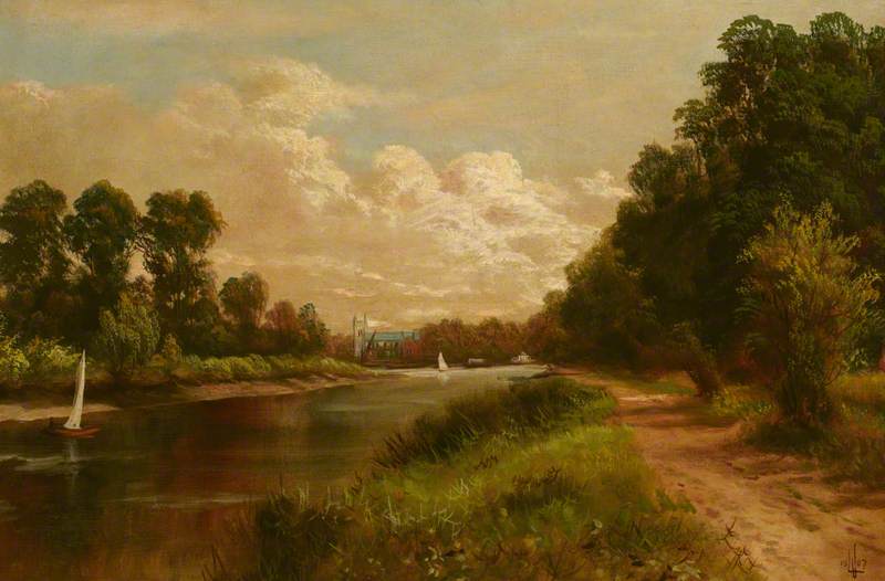 Isleworth Riverside Looking Towards A Church — James Isaiah Lewis