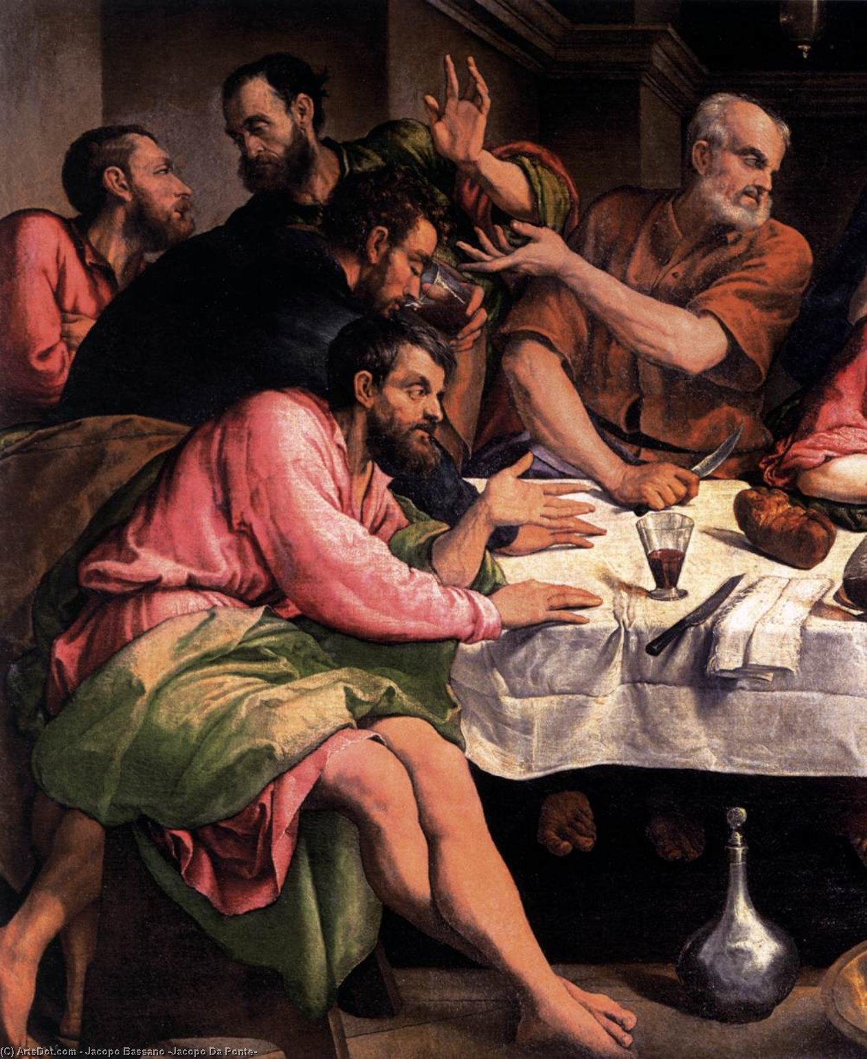 The Last Supper (detail) — Jacopo Bassano (jacopo Da Ponte)