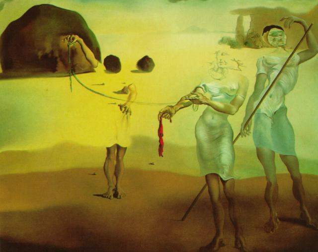 Verzauberter Strand Mit Drei Fließenden Mägden — Salvador Dalí