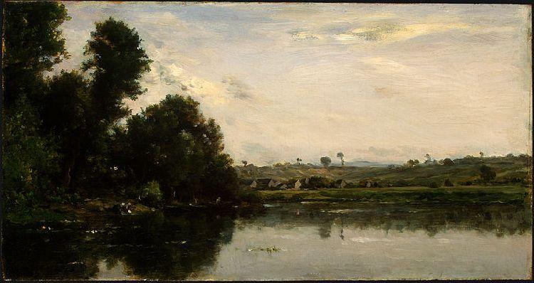 Washerwomen At The Oise River Near Valmondois — Charles-françois Daubigny